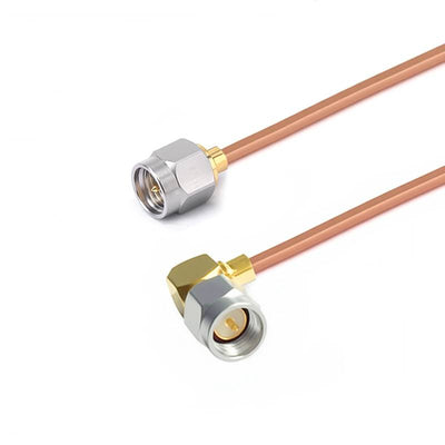SMA Male to SMA Right Angle Male Cable Assembly | .086" Semi-Rigid GUT-085 (Copper) Coax Cable  | DC - 6GHz
