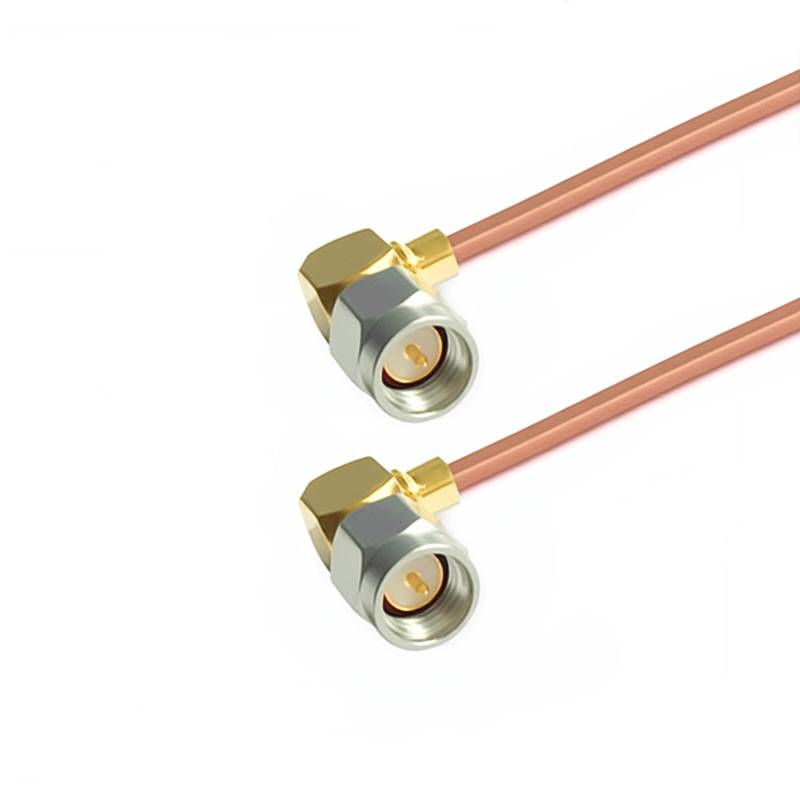 SMA Right Angle Male to SMA Right Angle Male Cable Assembly | .086" Semi-Rigid GUT-085 (Copper) Coax Cable  | DC - 6GHz