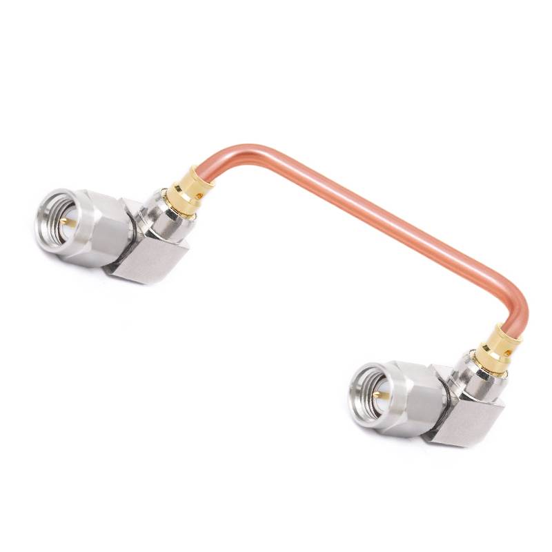 SMA Right Angle Male to SMA Right Angle Male Cable Assembly | .086" Semi-Rigid GUT-085 (Copper) Coax Cable  | DC - 18GHz