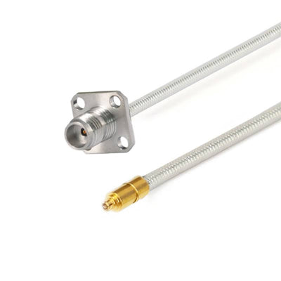 1.85mm Female with 4 Hole Flange to G3PO (SMPS) Female Cable Using .086" Semi-flexible Coax, DC - 67GHz