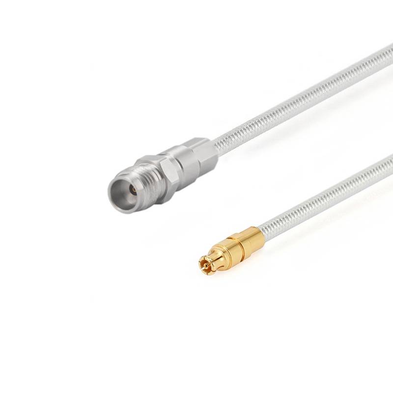 1.85mm Female to GPPO(Mini-SMP) Female Cable Assembly | 086" Semi-Flexible Coax Cable without FEP Jacket | DC - 65GHz