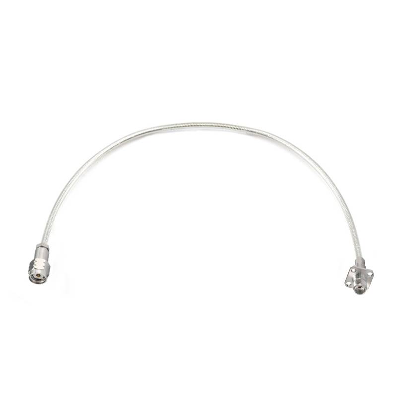 1.85mm Male to 1.85mm 4-hole Flange Female Cable Assembly | .086" Semi-Flexible Coax Cable Without FEP Jacket | DC - 67GHz