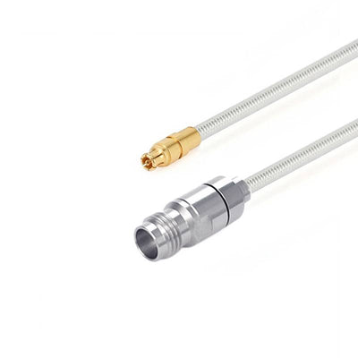 2.4mm 4 Hole Flange Female to GPPO(mini-SMP) Female Cable Assembly | .086" Semi-Flexible Coax Cable Without FEP Jacket | DC - 50GHz