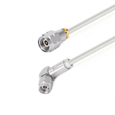 2.4mm Male to 2.4mm Right Angle Male Cable Assembly | .086" Semi-Flexible Coax Cable Without FEP Jacket | DC - 50GHz
