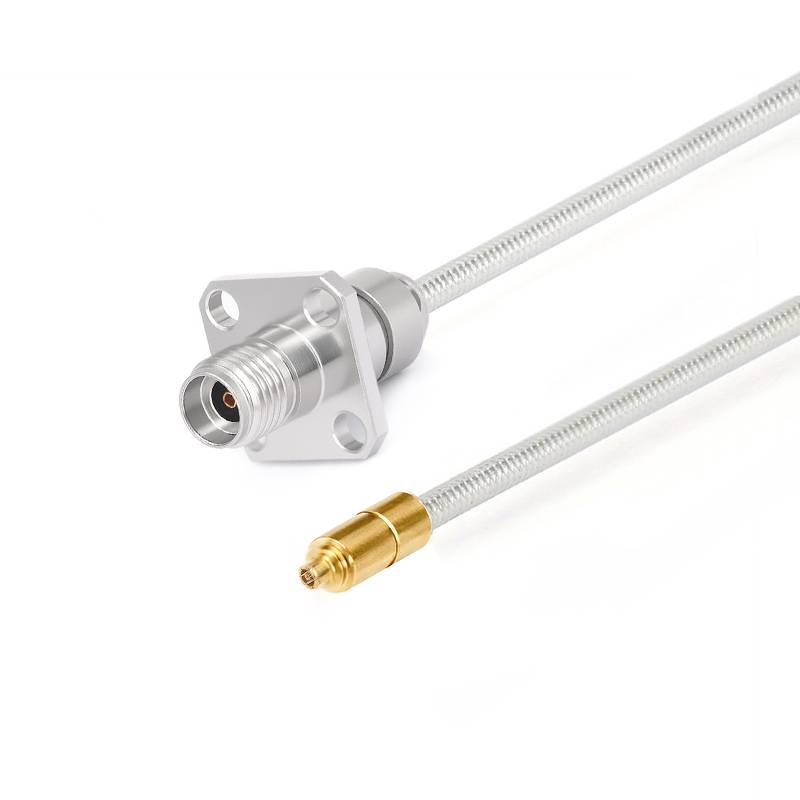 2.92mm 4 Hole Flange Female to G3PO(SMPS) Female Cable Assembly | .086" Semi-Flexible Coax Cable Without FEP Jacket | DC - 40GHz