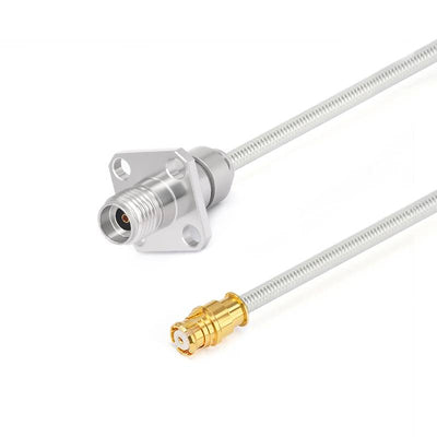 2.92mm 4 Hole Flange Female to GPO(SMP) Female Cable Assembly | .086" Semi-Flexible Coax Cable Without FEP Jacket | DC - 40GHz
