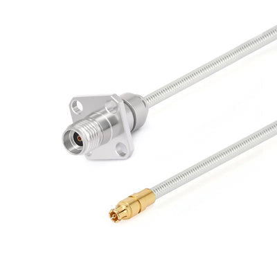 2.92mm 4 Hole Flange Female to GPPO(Mini-SMP) Female Cable Assembly | .086" Semi-Flexible Coax Cable Without FEP Jacket | DC - 40GHz
