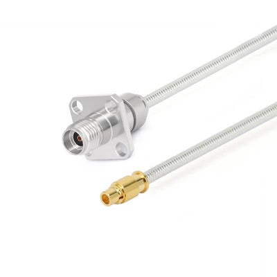 2.92mm 4 Hole Flange Female to MMPX Male Cable Assembly | .086" Semi-Flexible Coax Cable Without FEP Jacket | DC - 40GHz