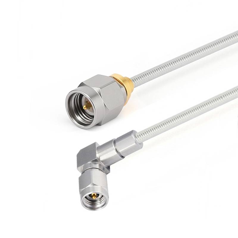 2.92mm Male to 2.92mm Right Angle Male Cable Assembly | .086" Semi-Flexible Coax Cable Without FEP Jacket | DC - 40GHz