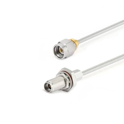 2.92mm Male to 2.92mm Bulk Head Female Cable Assembly | .086" Semi-Flexible Coax Cable Without FEP Jacket | DC - 40GHz
