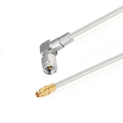 2.92mm Right Angle Male to GPPO(Mini-SMP) Female Cable Assembly | .086" Semi-Flexible Coax Cable Without FEP Jacket | DC - 40GHz