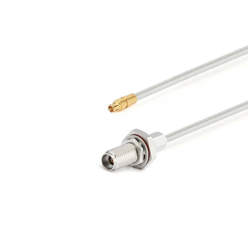 2.92mm Bulkhead Female to GPPO(Mini-SMP) Female Cable Assembly | .086" Semi-Flexible Coax Cable Without FEP Jacket | DC - 40GHz