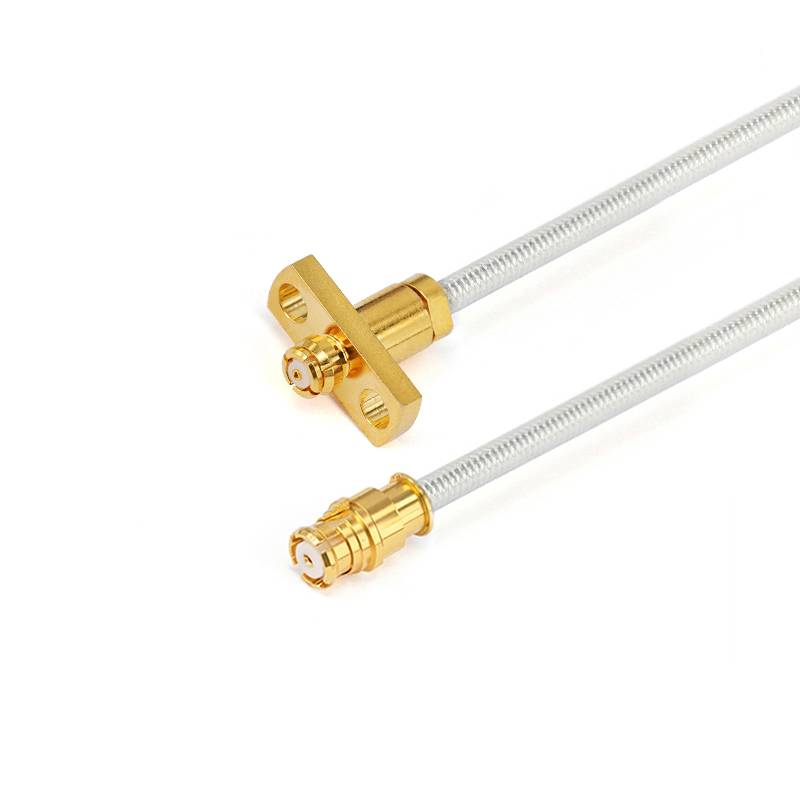 GPO(SMP) Female to GPO(SMP)  2 Hole Flange Female Cable Assembly | 086" Semi-Flexible Coax Cable without FEP Jacket | DC - 18GHz