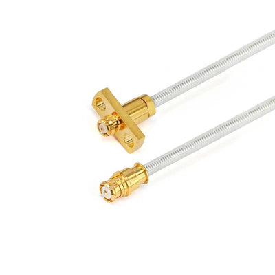 GPO(SMP) Female to GPO(SMP)  2 Hole Flange Female Cable Assembly | 086" Semi-Flexible Coax Cable without FEP Jacket | DC - 18GHz