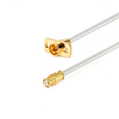 GPO(SMP) 2 Hole Flange Male to GPO(SMP) Female Cable Assembly | .086" Semi-Flexible Coax Cable Without FEP Jacket | DC - 18GHz
