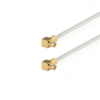 GPPO(Mini-SMP) Right Angle Female to GPPO(Mini-SMP) Right Angle Female Cable Assembly | .086" Semi-Flexible Coax Cable Without FEP Jacket | DC - 40GHz