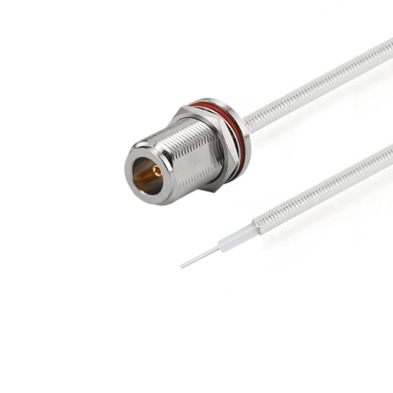 N Bulkhead Female to Trimmed Lead Cable Assembly | .086” Semi-Flexible Coax Cable | DC - 6GHz