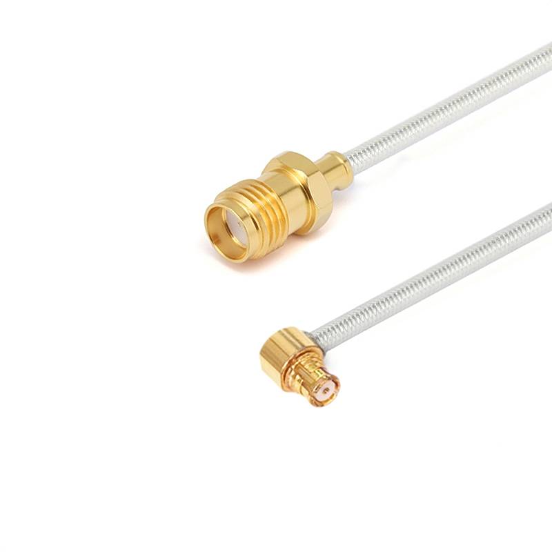 SMA Female to GPO(SMP) Right Angle Female Cable Assembly | .086" Semi-Flexible Coax Cable Without FEP Jacket | DC - 18GHz