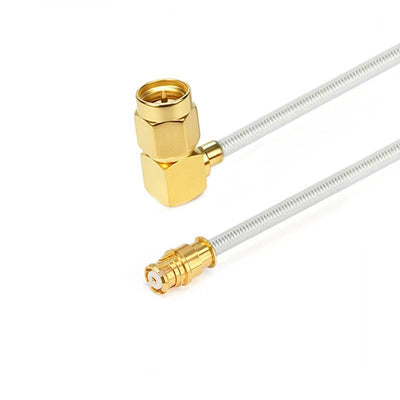 SMA Right Angle Male to GPO (SMP) Female Cable Assembly | .086" Semi-Flexible Coax Cable Without FEP Jacket | DC - 10GHz