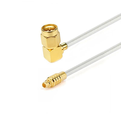 SMA Right Angle Male to MMCX Male Cable Assembly | .086" Semi-Flexible Coax Cable Without FEP Jacket | DC - 6GHz