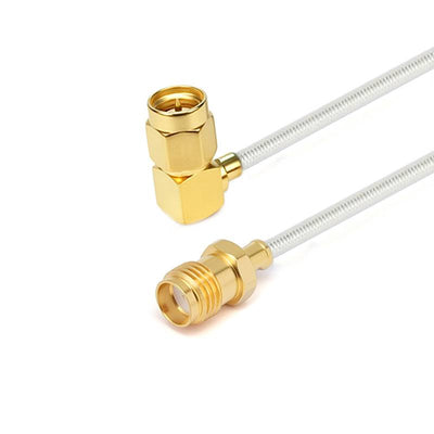 SMA Right Angle Male to SMA Female Cable Assembly | .086" Semi-Flexible Coax Cable Without FEP Jacket | DC - 6GHz