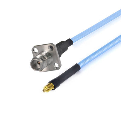 1.85mm Female with 4 Hole Flange to G3PO (SMPS) Female Cable Using .086" Semi-flexible Coax with FEP Jacket, DC - 67GHz