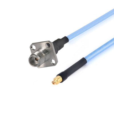 1.85mm 4 Hole Flange Female to G3PO(SMPS) Female Cable Assembly | 086" Semi-Flexible Coax Cable with FEP Jacket | DC - 67GHz