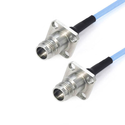 2.4mm 4 Hole Flange Female to 2.4mm Female Cable Assembly | 086" Semi-Flexible Coax Cable with FEP Jacket | DC - 50GHz