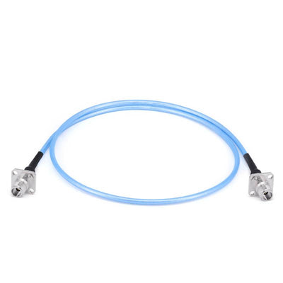 2.4mm 4 Hole Flange Female to 2.4mm Female Cable Assembly | 086" Semi-Flexible Coax Cable with FEP Jacket | DC - 50GHz