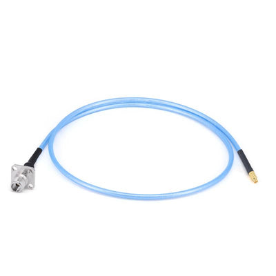 2.4mm Female with 4 Hole Flange to GPPO (Mini-SMP) Female Cable Using .086" Semi-flexible Coax with FEP Jacket, DC - 50GHz