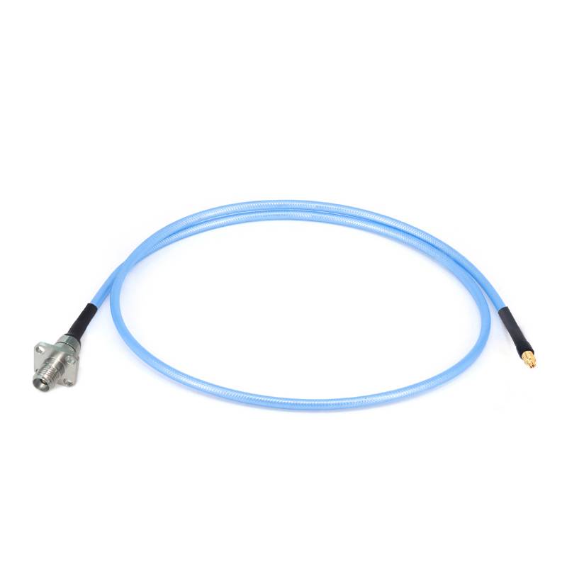 2.92mm 4 Hole Flange Female to G3PO(SMPS) Female Cable Assembly | 086" Semi-Flexible Coax Cable with FEP Jacket | DC - 40GHz