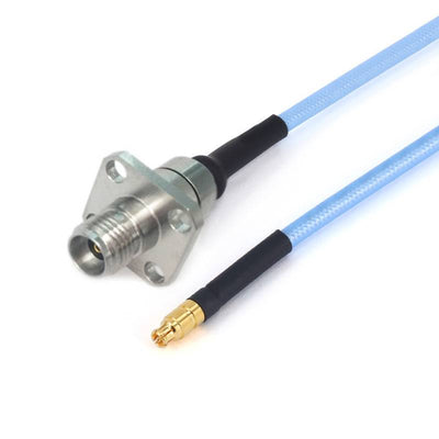 2.92mm Female with 4 Hole Flange to GPPO (Mini-SMP) Female Cable Using .086" Semi-flexible Coax with FEP Jacket, DC - 40GHz