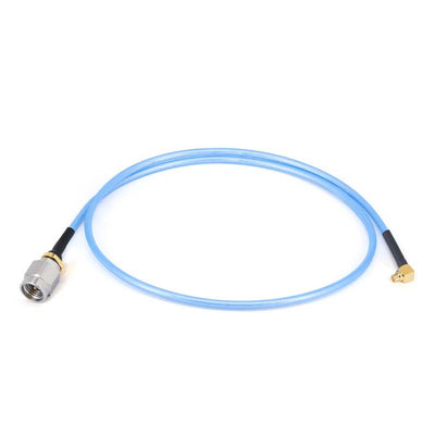 2.92mm Male to GPPO (Mini-SMP) Female Right Angle Cable Using .086" Semi-flexible Coax with FEP Jacket, DC - 40GHz