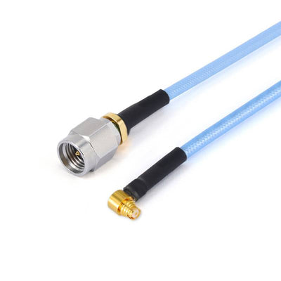 2.92mm Male to GPO (SMP) Female Right Angle Cable Using .086" Semi-flexible Coax with FEP Jacket, DC - 40GHz
