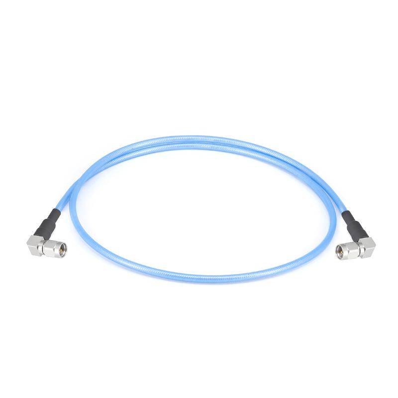 2.92mm Right Angle Male to 2.92mm Right Angle Male Cable Assembly | 086" Semi-Flexible Coax Cable with FEP Jacket | DC - 40GHz