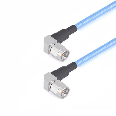 2.92mm Right Angle Male to 2.92mm Right Angle Male Cable Assembly | 086" Semi-Flexible Coax Cable with FEP Jacket | DC - 40GHz
