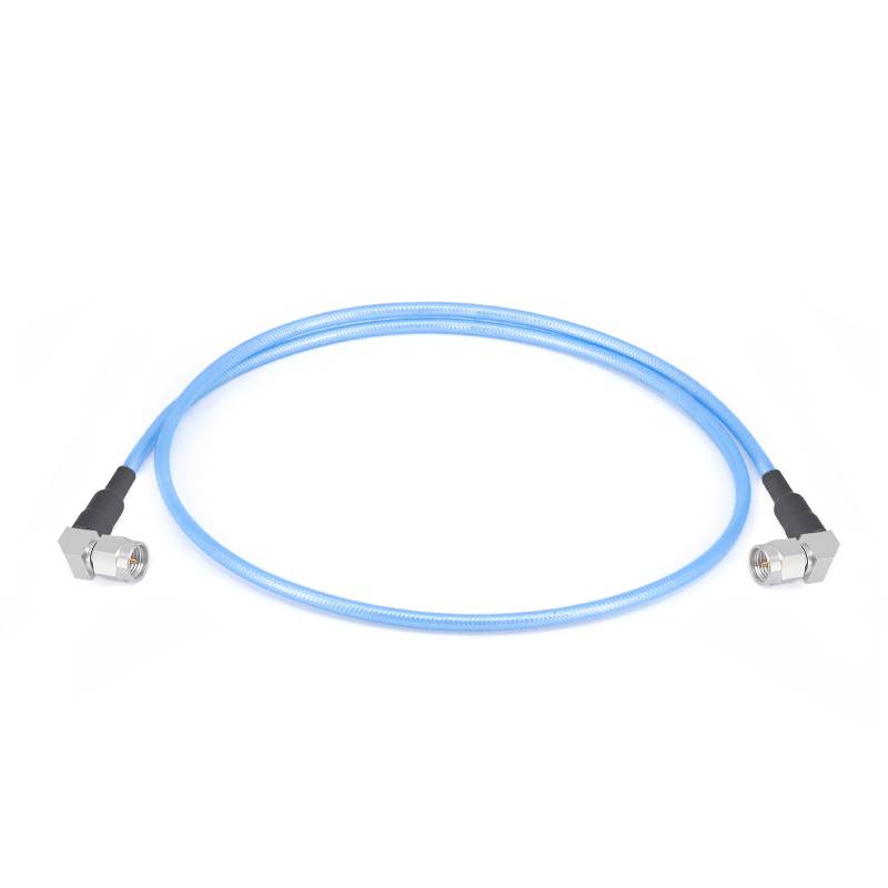 2.92mm Right Angle Male to 2.92mm Right Angle Male Cable Assembly | 086" Semi-Flexible Coax Cable with FEP Jacket | DC - 40GHz