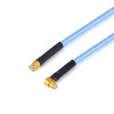 GPO(SMP) Femalee to GPO(SMP) Right Angle Female Cable Assembly | .086" Semi-Flexible Coax Cable With FEP Jacket | DC - 18GHz