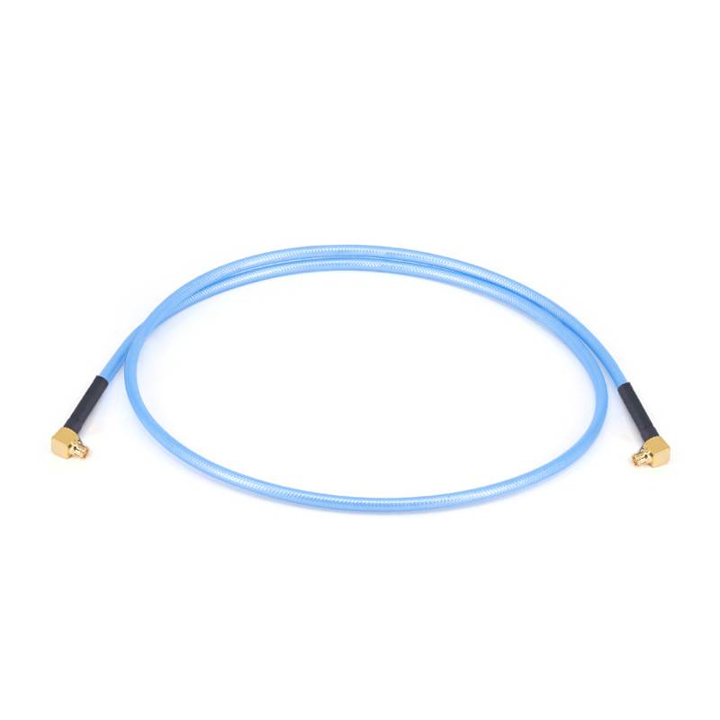 GPPO(Mini-SMP) Right Angle Female to GPPO(Mini-SMP) Right Angle Female Cable Assembly | 086" Semi-Flexible Coax Cable with FEP Jacket | DC - 40GHz