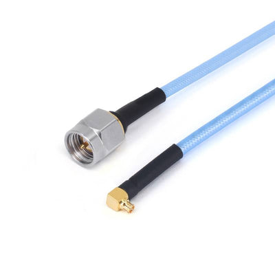 SMA Male to GPPO (Mini-SMP) Female Right Angle Cable Using .086" Semi-flexible Coax with FEP Jacket, DC - 26.5GHz