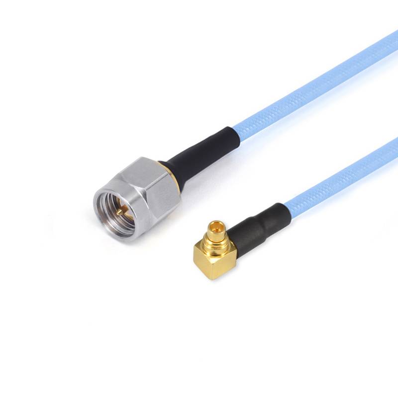 SMA Male to MMCX Right Angle Male Cable Assembly | 086" Semi-Flexible Coax Cable with FEP Jacket | DC - 6GHz