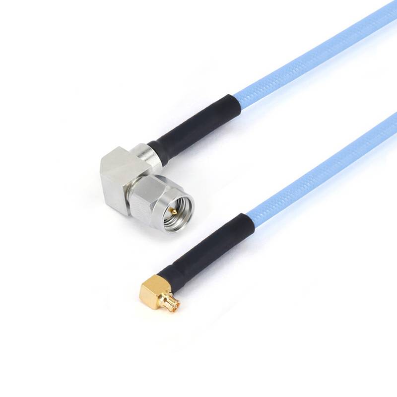 SMA Male With Right Angle to GPPO Female With Right Angle Cable Using .086" Semi-flexible Coax with FEP Jacket, DC - 18GHz