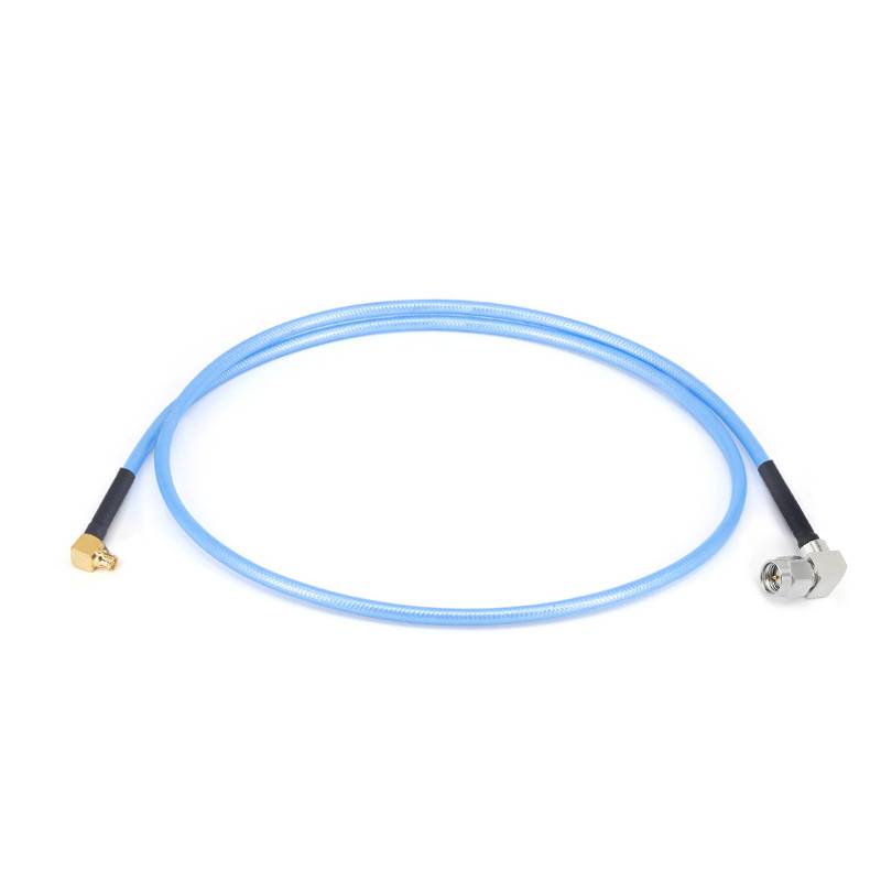 SMA Male With Right Angle to GPPO Female With Right Angle Cable Using .086" Semi-flexible Coax with FEP Jacket, DC - 18GHz