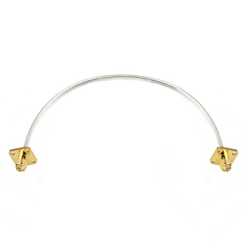 SMA 4 Hole Flange Female to SMA 4 Hole Flange Female Cable Assembly | Hole Spacing 8.6mm | .141" Semi-flexible Cable without Jecket ｜ DC-18GHz
