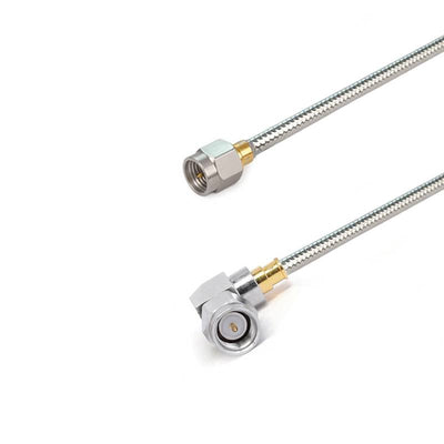 SMA Male to SMA Right Angle Male Cable Assembly | .141" Semi-flexible Cable without Jecket ｜ DC-18GHz
