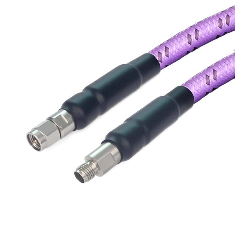 2.92mm Male to 2.92mm Female Cable Assembly with Armor | 142A Series Low Loss Phase Stable Flexible Coax Cable | DC-40GHz | 2.2dB/m@40GHz |