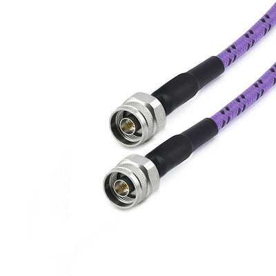 N Male to N Male Cable Assembly | 205A Low Loss Phase Stable Flexible Coax Cable With FEP Jacket | With Armor | DC - 18GHz