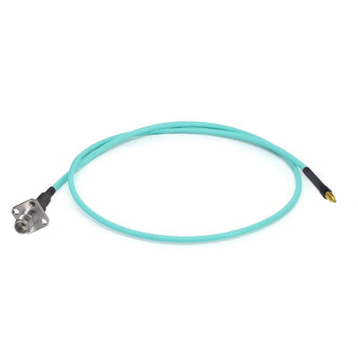 1.85mm Female with 4 Hole Flange to G3PO (SMPS) Female Cable Using RG-405SS Flexible Coax, DC - 67GHz