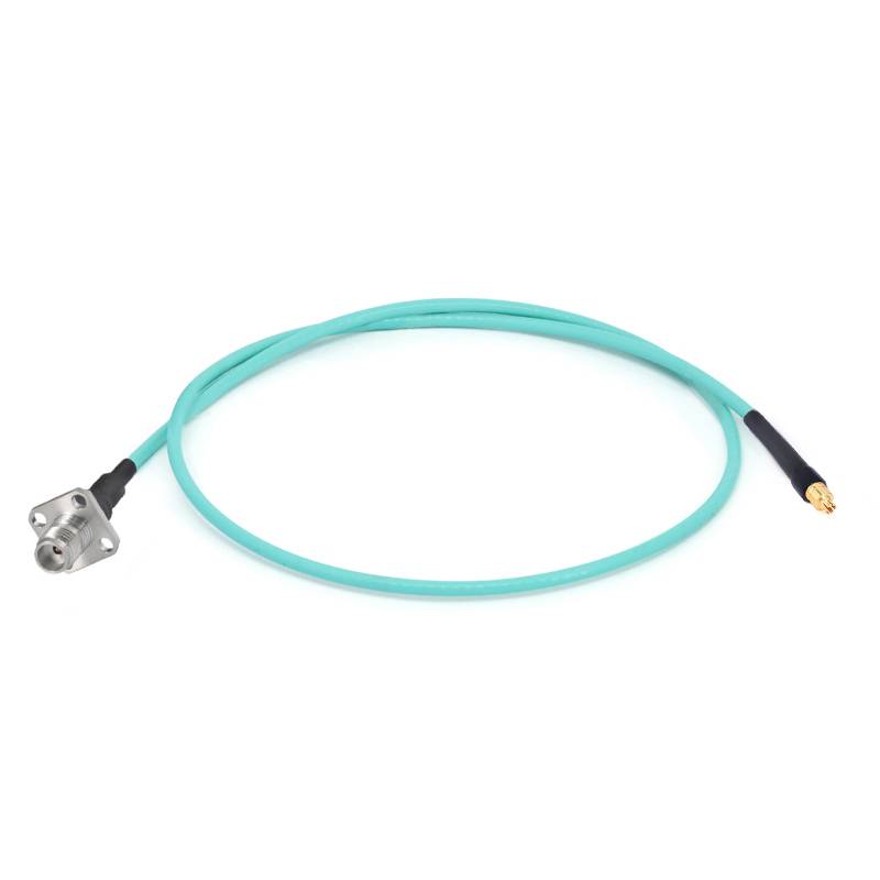 1.85mm 4 Hole Flange Female to G3PO(SMPS) Female Cable Assembly | RG-405SS Flexible Coax Cable | DC - 67GHz