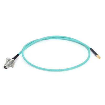 2.4mm Female with 4 Hole Flange to GPPO (Mini-SMP) Female Cable Using RG-405SS Flexible Coax, DC - 50GHz